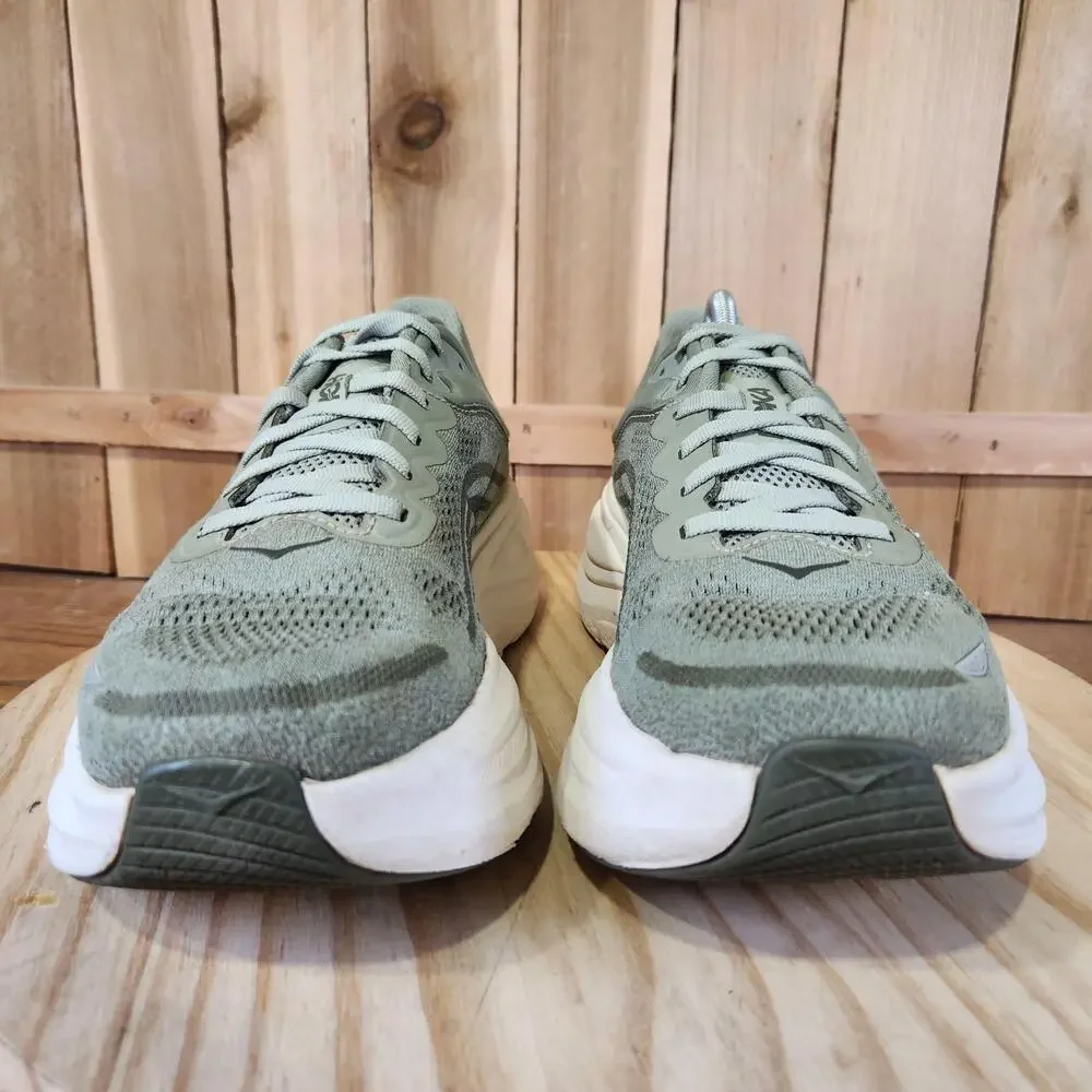 Hoka One One Bondi 9 Shoes Mens 10 Green Athletic Road Running Sneakers Trainers
